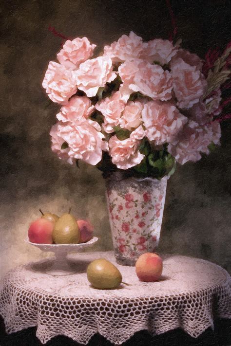 Flowers With Fruit Still Life Photograph by Tom Mc Nemar - Pixels