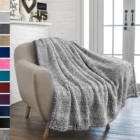 Fuzzy Soft Fleece Throw Blanket for Couch Sofa Bed Chair Microfiber Cozy Sherpa | eBay