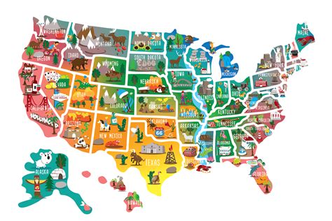 USA Map Cartoon Illustration on Behance