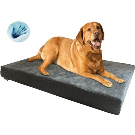 XXL Orthopedic Waterproof Memory Foam Dog Bed for Large Pet 55"X37"X4", Microsuede Gray Washable ...