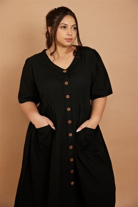 Cotton Flax Dress in Black – Pana Mina