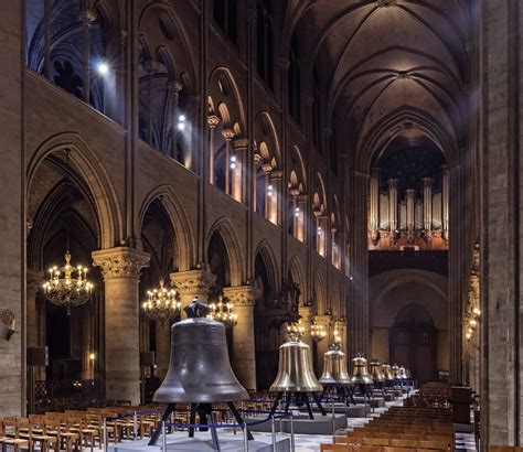 Replacement Bells on Display before Installation at Notre Dame Cathedral, Paris France ...