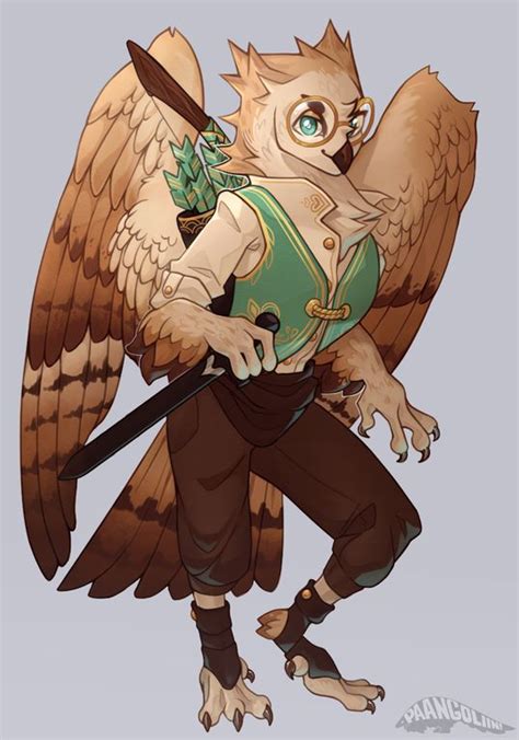 [OC] [ART] Varinir, the Owlin Ranger | Dibujo de animales, Diseño de personajes masculinos ...