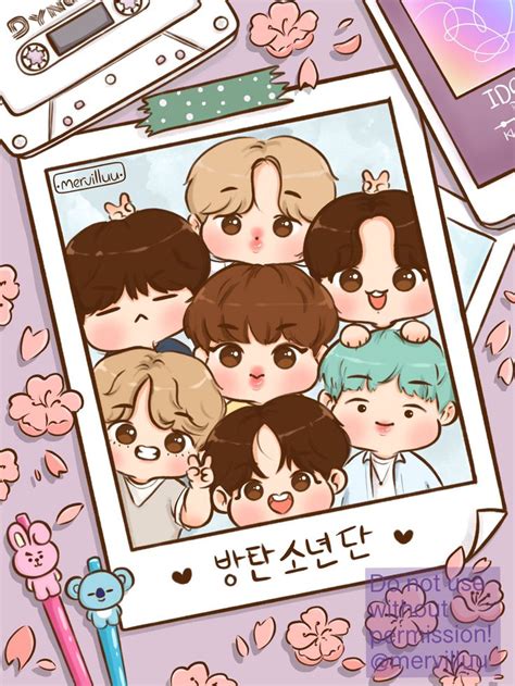 Merve⁷ ̈ 🎨 on Twitter in 2020 | Bts fanart, Bts chibi, Bts wallpaper