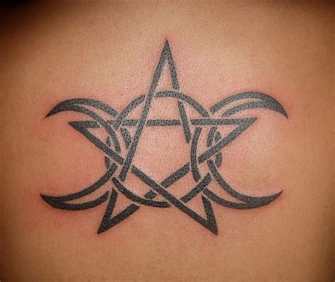 Pentacle Crescent Moon Tattoo