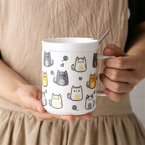 Cute cat ceramic coffee cup breakfast milk cup, View Cat coffee cup ...