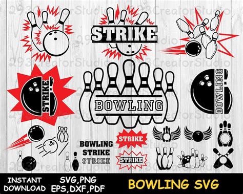 Bowling svg Silhouette Bowling ball svg Bowling Strike svg | Etsy