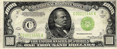 Grover Cleveland On Money: $1,000 - One Thousand Dollar Bill