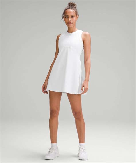 Lululemon Grid-Texture Sleeveless Tennis Dress - White - lulu fanatics