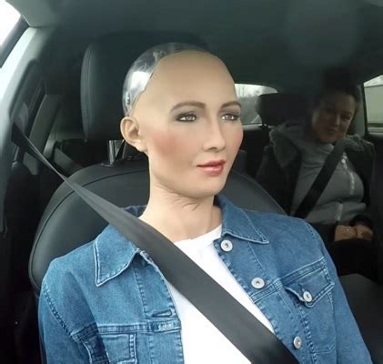 Sophia the Robot Rides in a Self-Driving Car - Robotics Business Review