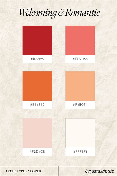 Top color palettes for the lover brand archetype — Hey Sara Schultz