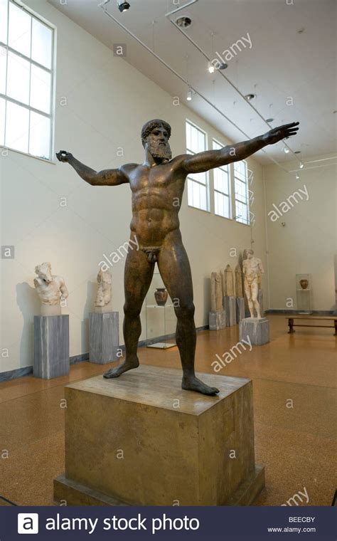 Bronze Statue of Zeus or Poseidon, National Archaeological Museum Stock ...