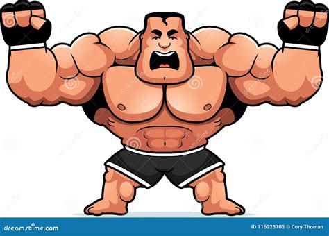 Cartoon MMA Fighter Angry stock vector. Illustration of fighter - 116223703