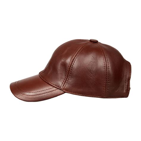 Chocolate Brown Leather Baseball Cap, Hatsquare Leather Baseball Cap ...