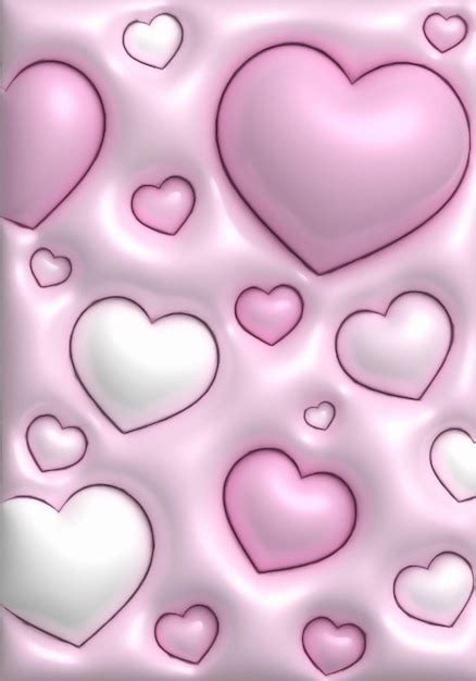 Premium Photo | 3D cute wallpaper background with inflated hearts design