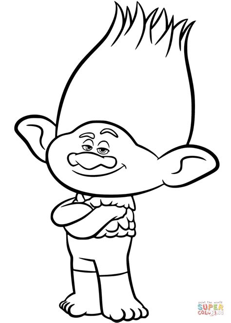 Branch from Trolls coloring page | Free Printable Coloring Pages