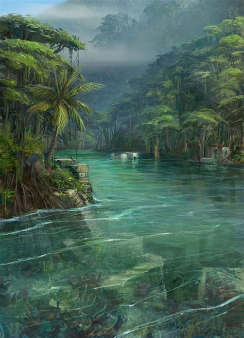 Jungle River Art - Uncharted: Drake's Fortune Art Gallery | Fantasy art landscapes, Fantasy ...