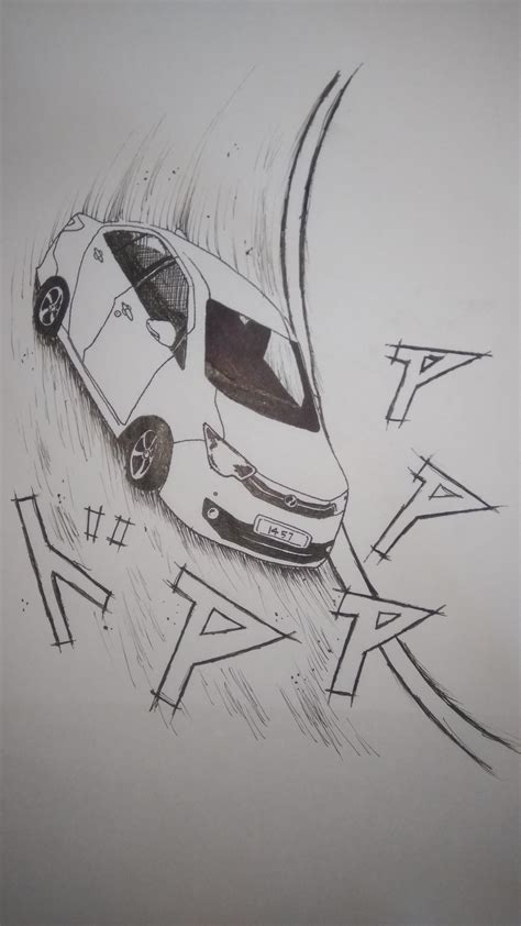 I drew my car anime style! : r/drawing