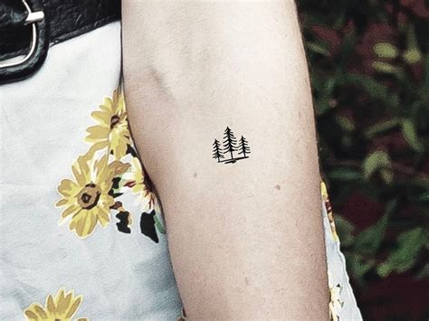 Minimalist Pine Trees Temporary Tattoo / 3 Little Trees - Etsy | Pine tattoo, Tiny tree tattoo ...