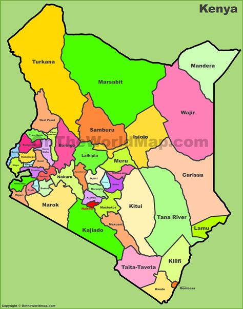 Administrative map of Kenya (Counties of Kenya)