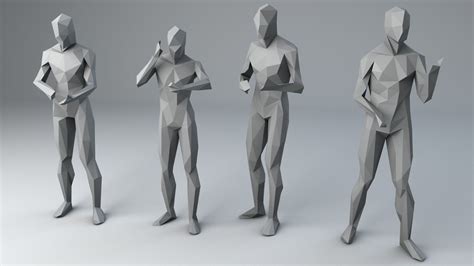 25 Lowpoly Human Characters Bundle | 3D model | Lowpoly character, Low poly 3d character, Low ...