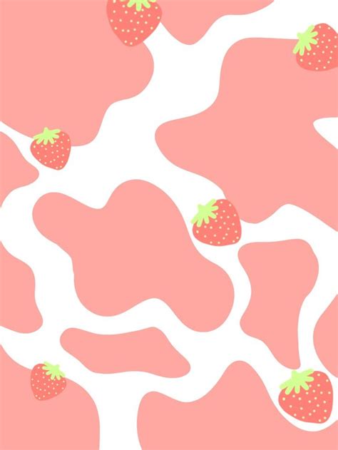 Strawberry cow | Cow wallpaper, Cow print wallpaper, Pink cow