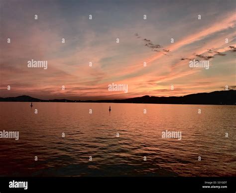 Sunset Michigan lake Stock Photo - Alamy