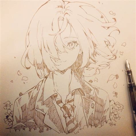 Nagu (´・ω・`) on Twitter: "… " Tsubaki from Kimiuso Anime Drawings Sketches, Anime Sketch, Cool ...