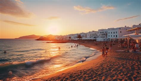 Premium AI Image | Sunset in mykonos