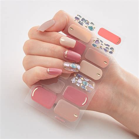 Korea 3D Nail Art Sticker gradient nail stickers Nail Beauty DQ354 -373 | Shopee Singapore