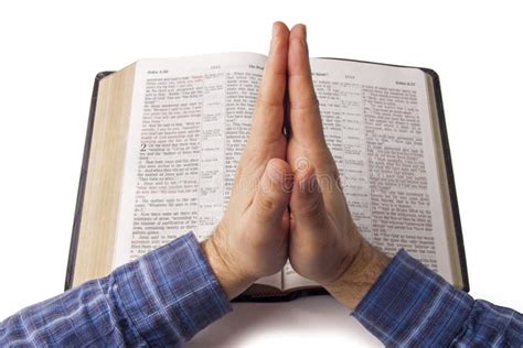 Praying Hands Over Open Bible Stock Image - Image of religion, christianity: 29543659