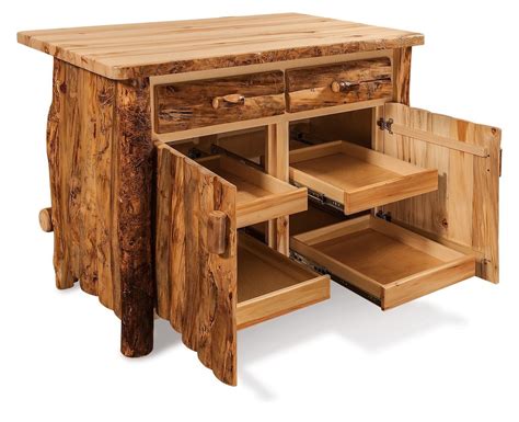 Rustic Log Kitchen Island from DutchCrafters Amish Furniture