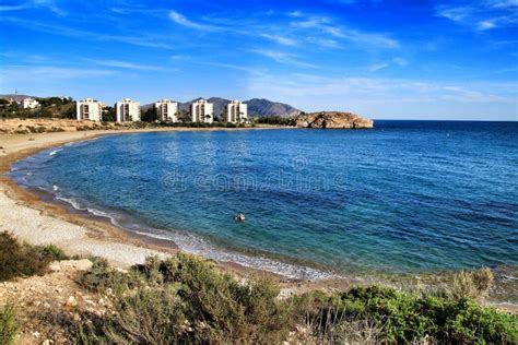 Mojon Beach in Isla Plana, Cartagena, Murcia, Southern Spain Stock Image - Image of postcard ...