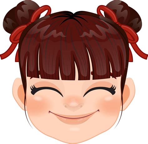 Free Chinese girl with double hair buns and red ribbow cartoon character 19840859 PNG with ...