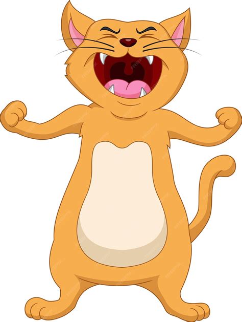 Premium Vector | Angry cat cartoon