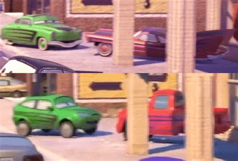 In Cars (2006), you can see 2 classic cars outside of Ramone’s with unique paint jobs. Later, in ...