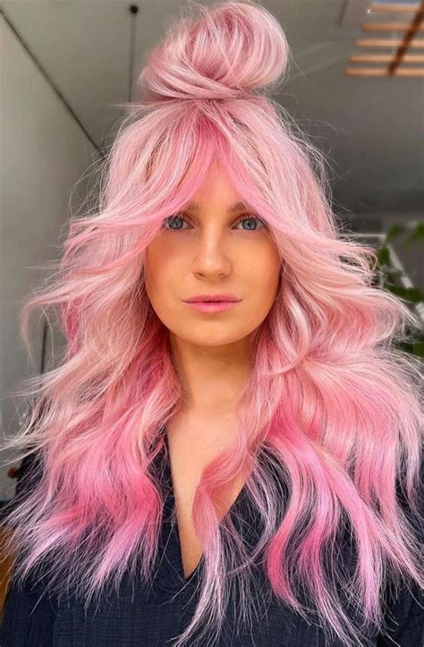 34 Pink Hair Colours That Gives Playful Vibe : Cotton Candy Pink