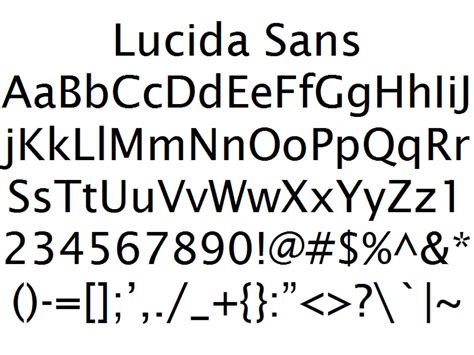 Font Alphabet Styles: Lucida Sans