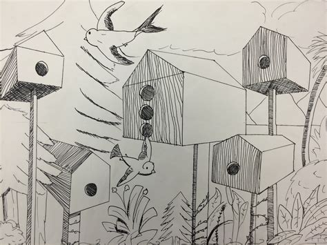 Bird House Drawing at GetDrawings | Free download