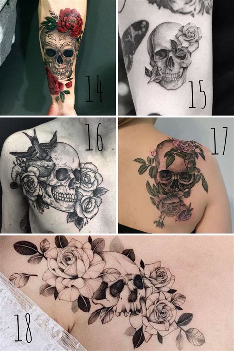 27 Beautiful Skull and Flower Tattoo Ideas - Tattoo Glee