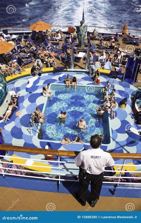 A View From Above A Pool Party On A Cruise Editorial Image - Image: 15888280