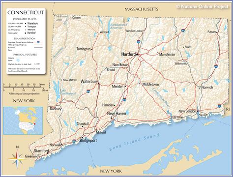 Reference Maps of Connecticut, USA - Nations Online Project