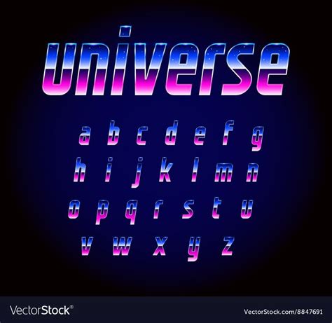 80s Retro Futurism Sci-Fi Font Alphabet Royalty Free Vector , #ad, #Sci, #Fi, #Futurism, #Retro ...