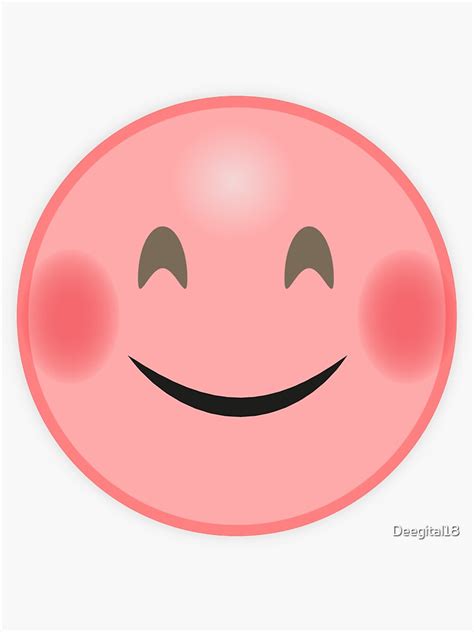 "Happy Pink Face Emoji" Sticker for Sale by Deegital18 | Redbubble