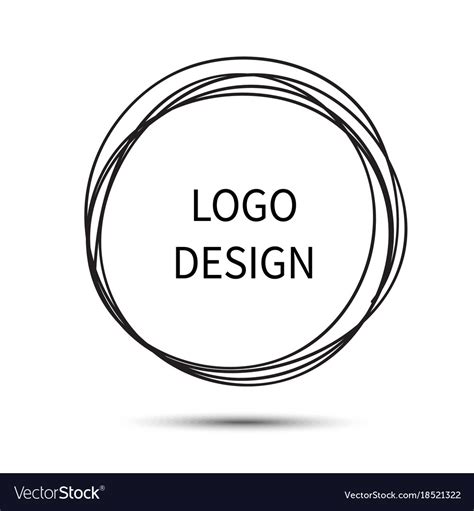 Logo design hand drawn circle Royalty Free Vector Image