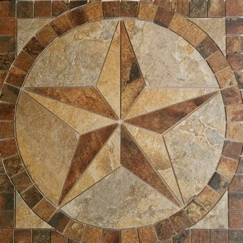 Texas Star Floor Medallion - Customized with Your Choice of Tile – Artisan Crafted Works