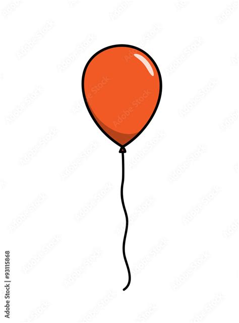 Orange Balloon, a hand drawn vector illustration of a orange balloon ...