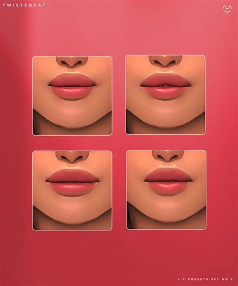 four images of lips with different shapes and colors on them, all showing the same lip color