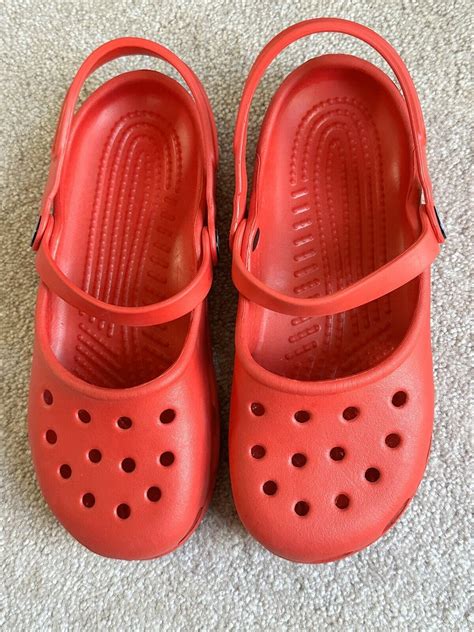 Crocs Karin Mary Jane Classic Clog Red Slingback Comf… - Gem