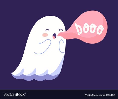 Cute ghost say boo Royalty Free Vector Image - VectorStock